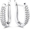 1 Carat Half-hoop Earrings, 14K White Gold