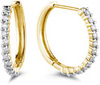 Classic 1/4 Carat Diamond Hoop Earrings, 14K Yellow Gold