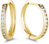 1/2 Carat Channel Set Diamond Hoop Earrings, 14K Yellow Gold