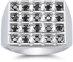 1/2 Carat Men's Black Diamond Grid Ring