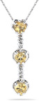 Heart Shaped Citrine and Diamond Drop Pendant