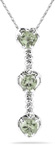 Heart Shaped Green Amethyst and Diamond Drop Pendant