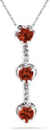 Heart Shaped Garnet and Diamond Drop Pendant