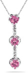 Heart Shaped Pink Topaz and Diamond Drop Pendant