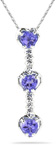 Heart Shaped Tanzanite and Diamond Drop Pendant