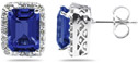 Sapphire and Diamond Earrings in 14K White Gold