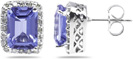 Tanzanite and Diamond Earrings in 14K White Gold