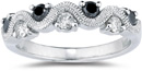 0.46 Carat S-Weave Black and White Diamond Band
