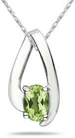 Oval Shaped Contemporary Peridot Pendant