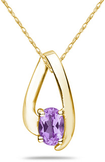 Oval Shaped Contemporary Amethyst Pendant