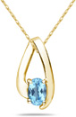 Oval Shaped Contemporary Blue Topaz Pendant
