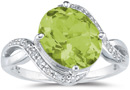 3.10 Carat Peridot and Diamond Ring