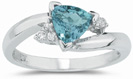Trillion-Cut Aquamarine and Diamond Ring