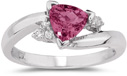Trillion-Cut Pink Topaz and Diamond Ring