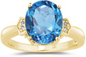 4.50 Carat Blue Topaz and Diamond Ring