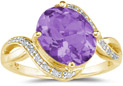 3.10 Carat Oval Amethyst and Diamond Ring