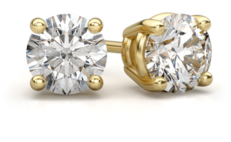 diamond stud earrings yellow gold