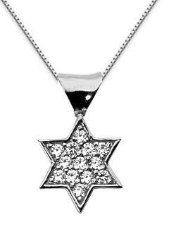 Pave Diamond Star of David Pendant, 14K White Gold