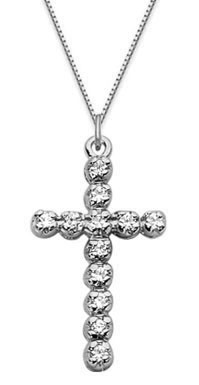 1/4 Carat Diamond Necklace, 14K White Gold