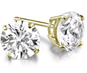 0.37 Carat Round Diamond Stud Earrings in 14K Yellow Gold