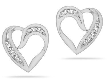 diamond heart earrings