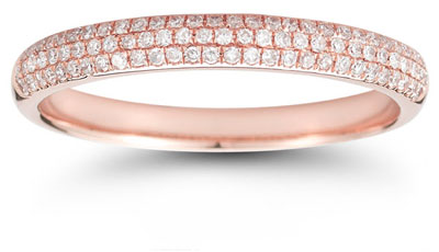 Three-Row 0.30 Carat Diamond Band in 14K Rose Gold