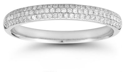 Three-Row 0.30 Carat Diamond Band in 14K White Gold