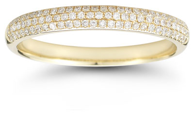 Three-Row 0.30 Carat Diamond Band in 14K Yellow Gold