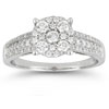 0.75 Carat Diamond Circle Engagement Ring in 14K White Gold