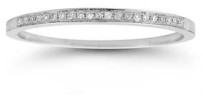 Polished Diamond Band in 14K White Gold