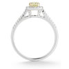 0.90 Carat Cushion-Cut Yellow and White Diamond Ring