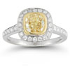 Canary Yellow and White Bezel Set Diamond Ring