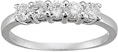 1/2 Carat 5 Stone Diamond Ring, 14K White Gold