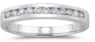 1/4 Carat Channel Set Diamond Band, 14K White Gold
