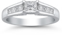 0.85 Carat 9 Stone Princess Cut Diamond Ring