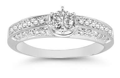 0.65 Carat Opulent Diamond Ring in 14K White Gold
