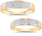 0.38 Carat Diamond Wedding Band Set in 14K Gold