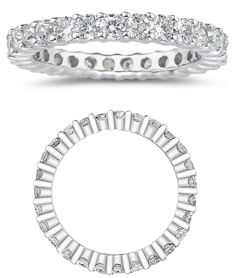 2 Carat Diamond Eternity Band, 14K White Gold