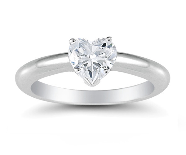Heart shaped cubic zirconia engagement rings