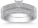 0.85 Carat Princess-Cut Diamond Wedding Ring Set