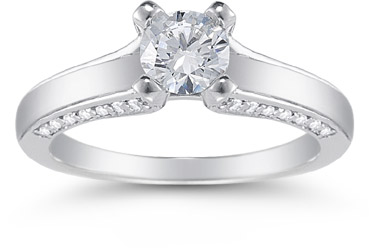 0.80 Carat Art Nouveau Diamond Engagement Ring