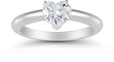 0.75 Carat Heart Diamond Solitaire Engagement Ring