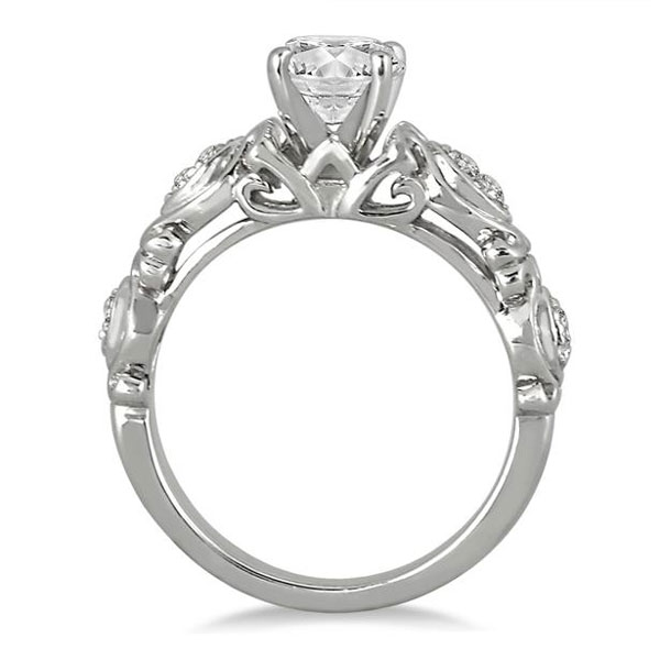 Carat Victorian-Style Diamond Engagement Ring in 14K White Gold