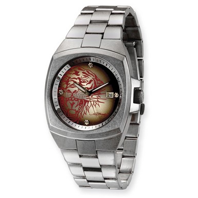 Ed Hardy Kool Steel Red Tiger Watch