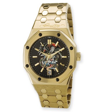 Ed Hardy Industrial Eagle/Skull Watch