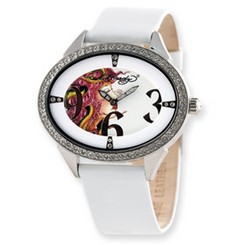 Ed Hardy Show Girl White Watch