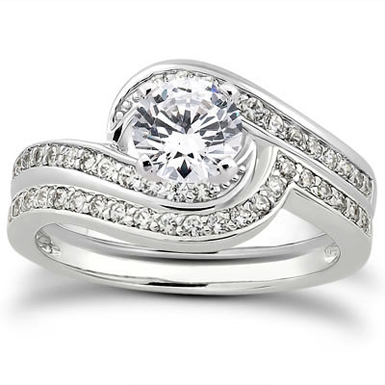 Carat Diamond Swirl Bridal Wedding Ring Set