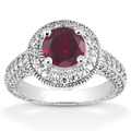 Antique Halo Ruby Ring