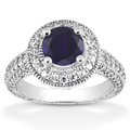 Antique Halo Sapphire Ring