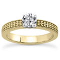 CZ Filigree Engagement Ring in 14K Yellow Gold